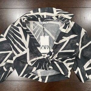 NWT Zara Abstract Safari Print Crop Top